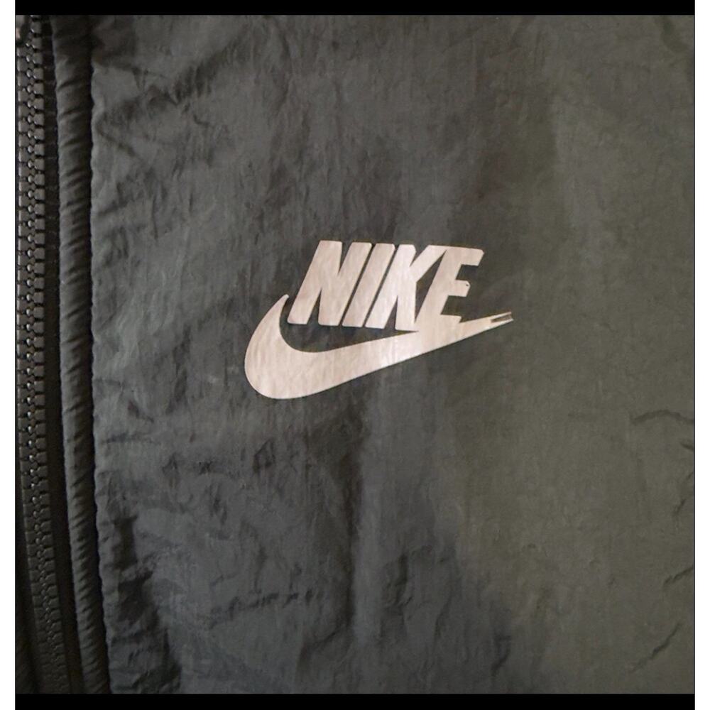 Nike Full Zip Hoodie Jacket Men’s Large Black Windbreaker Fleece Hybrid Swoosh - Picture 7 of 10